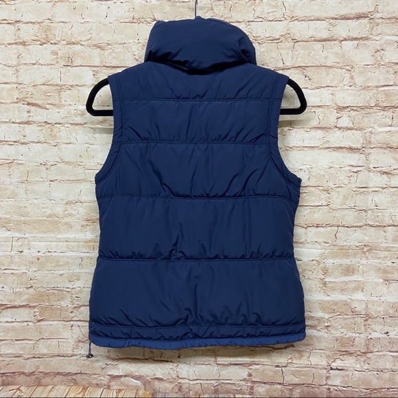 AE American Eagle Womens Puffer Vest Size S Full Zip Pockets Solid Navy Blue - Picture 5 of 6